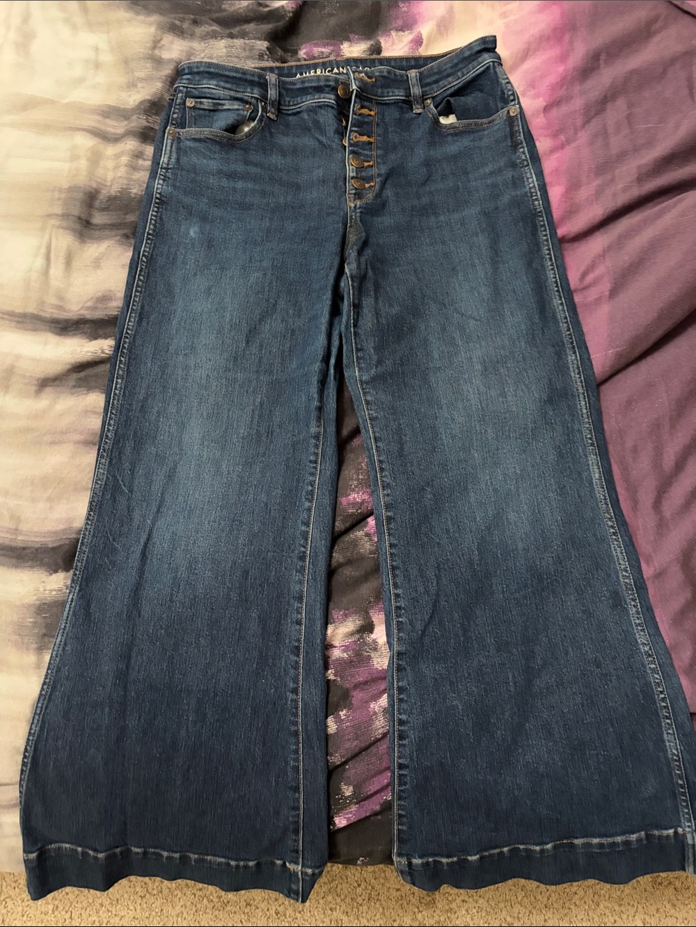 American Eagle Outfitters Women’s Wide-Leg Jeans - Indigo Blue